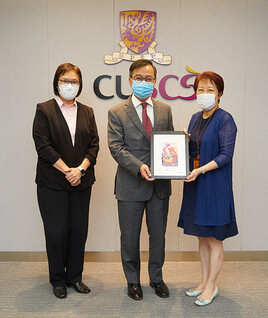 (From left) Professor Poon Wai-yin, Pro-Vice-Chancellor of CUHK, Professor Alan Chan, Provost of CUHK, and Dr. Ella Chan, Director of CUSCS
